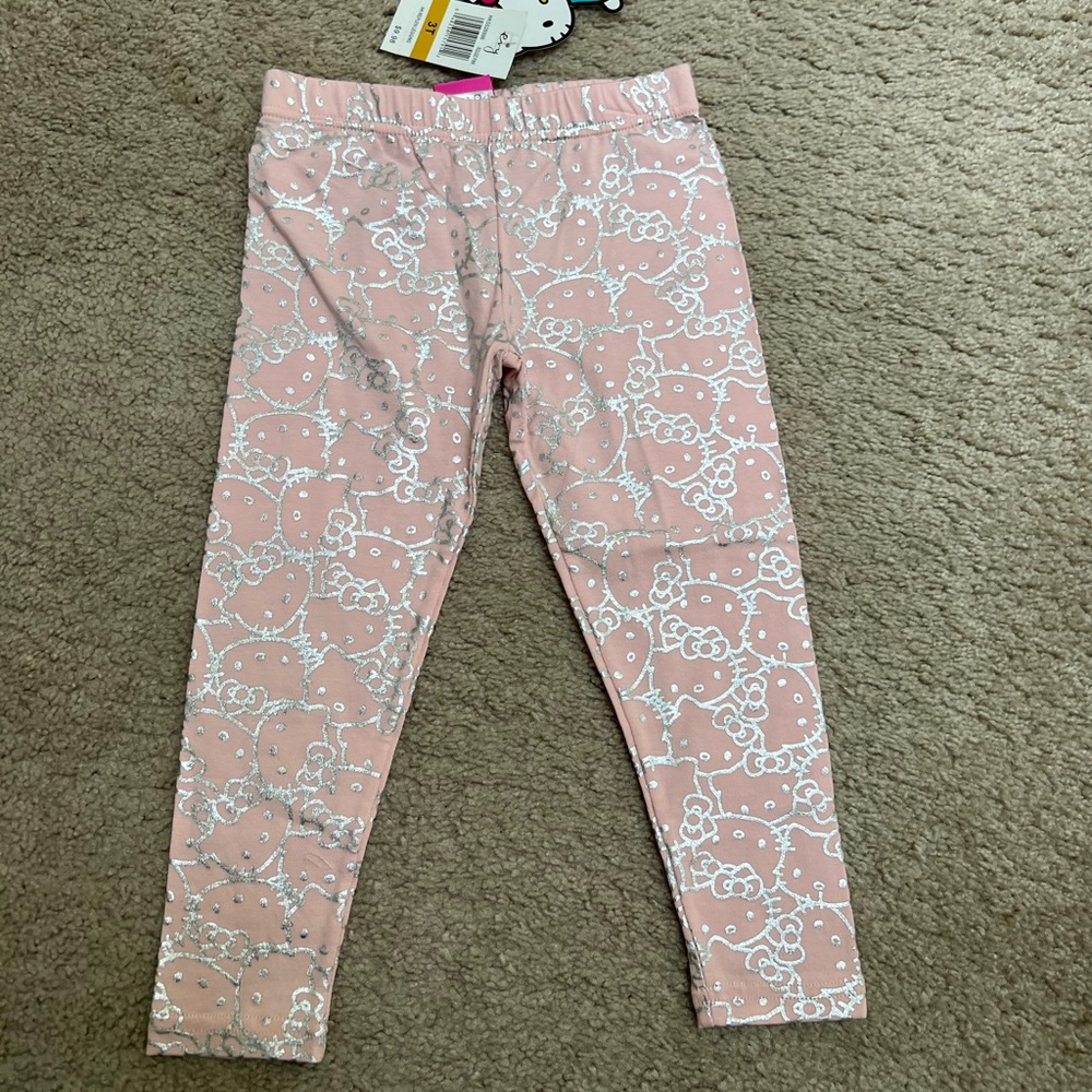 Pink Silver Shimmer Hello Kitty leggings.